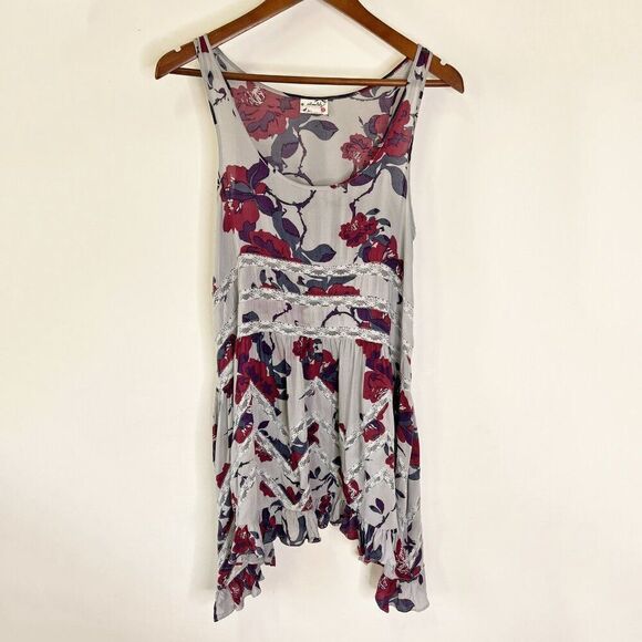 Free People Intimately Free People Voile and Lace Trapeze Slip Dress in Smoke - Picture 2 of 8